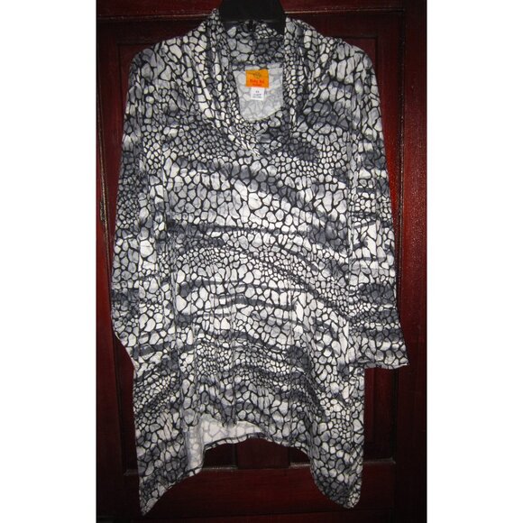 Ruby Rd. Woman Sz 2X Stretch Knit Tunic Top Shirt Blouse Lagenlook Animal Print - Picture 1 of 3